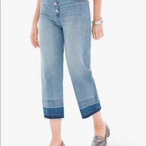 Chico’s wide leg crop jeans  sz 0
